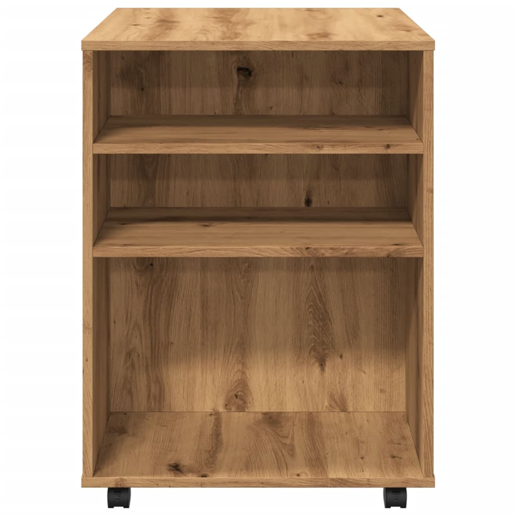Rolling Cabinet Artisan Oak 60x53x72 cm Engineered Wood