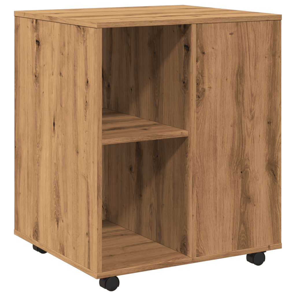 Rolling Cabinet Artisan Oak 60x53x72 cm Engineered Wood