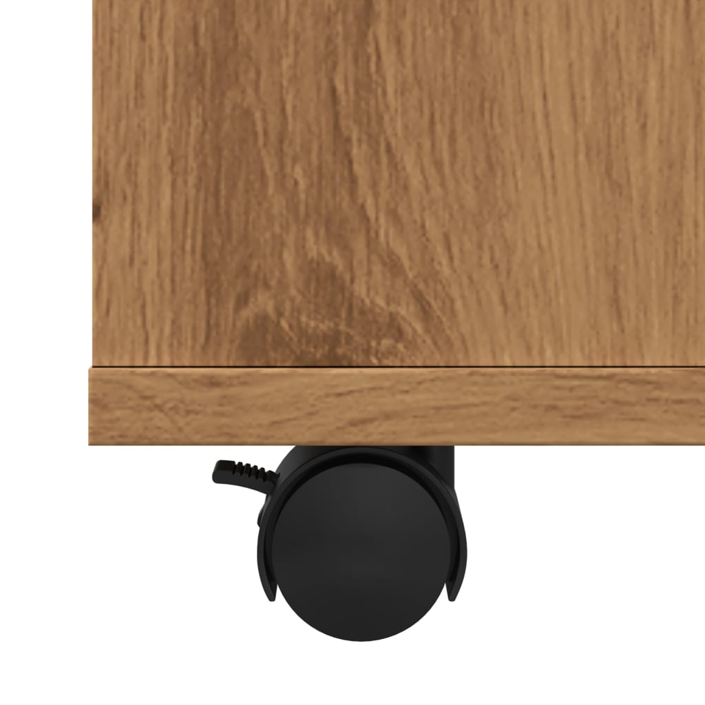 Rolling Cabinet Artisan Oak 60x53x72 cm Engineered Wood