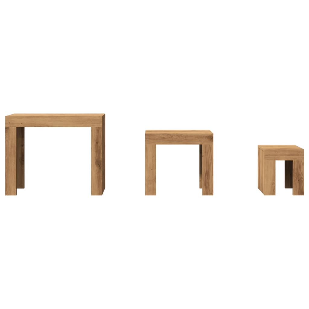 Nesting Coffee Tables 3 pcs Artisian Oak Engineered Wood