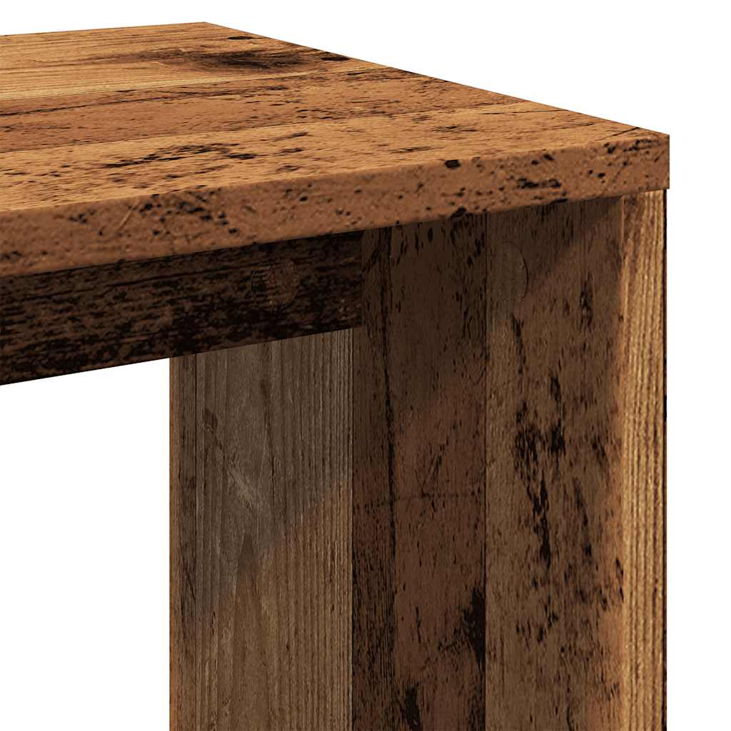 Vintage-Look Nesting Tables Set, 3pcs Engineered Wood, Old Wood Finish