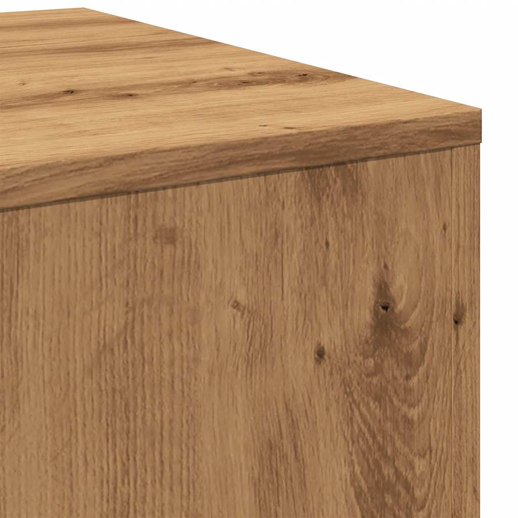 Artisan Oak Engineered Wood Side Tables Set - 3 Pcs