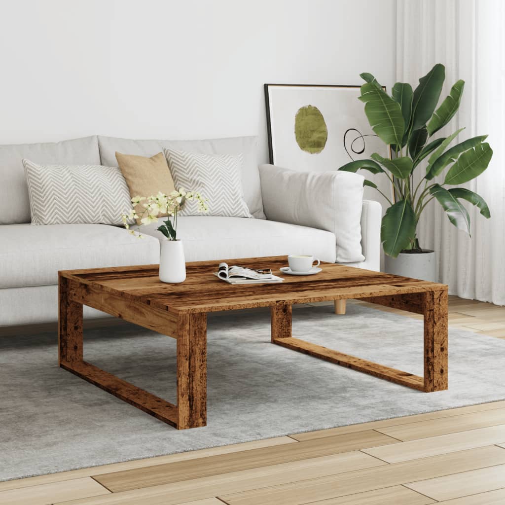 Coffee Table Old Wood 100x100x35 cm Engineered Wood