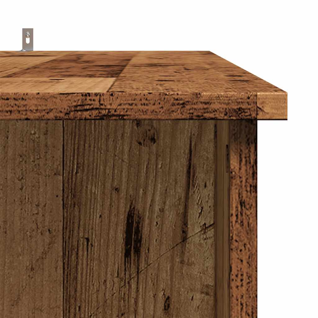 Rustic Engineered Wood Bar Table with Shelf 102x50x103.5 cm