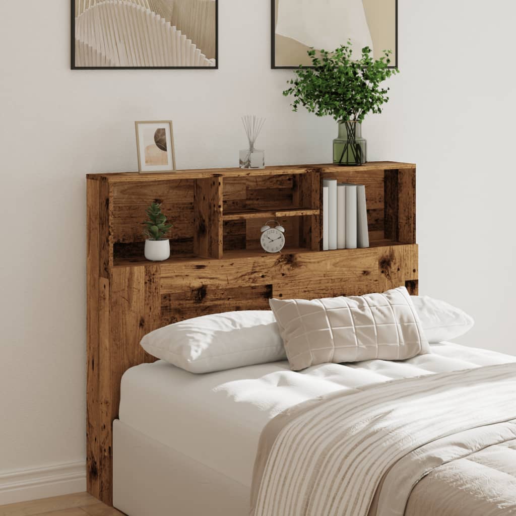 Vintage Wood Headboard Cabinet, 120x19x103.5 cm - Engineered Wood