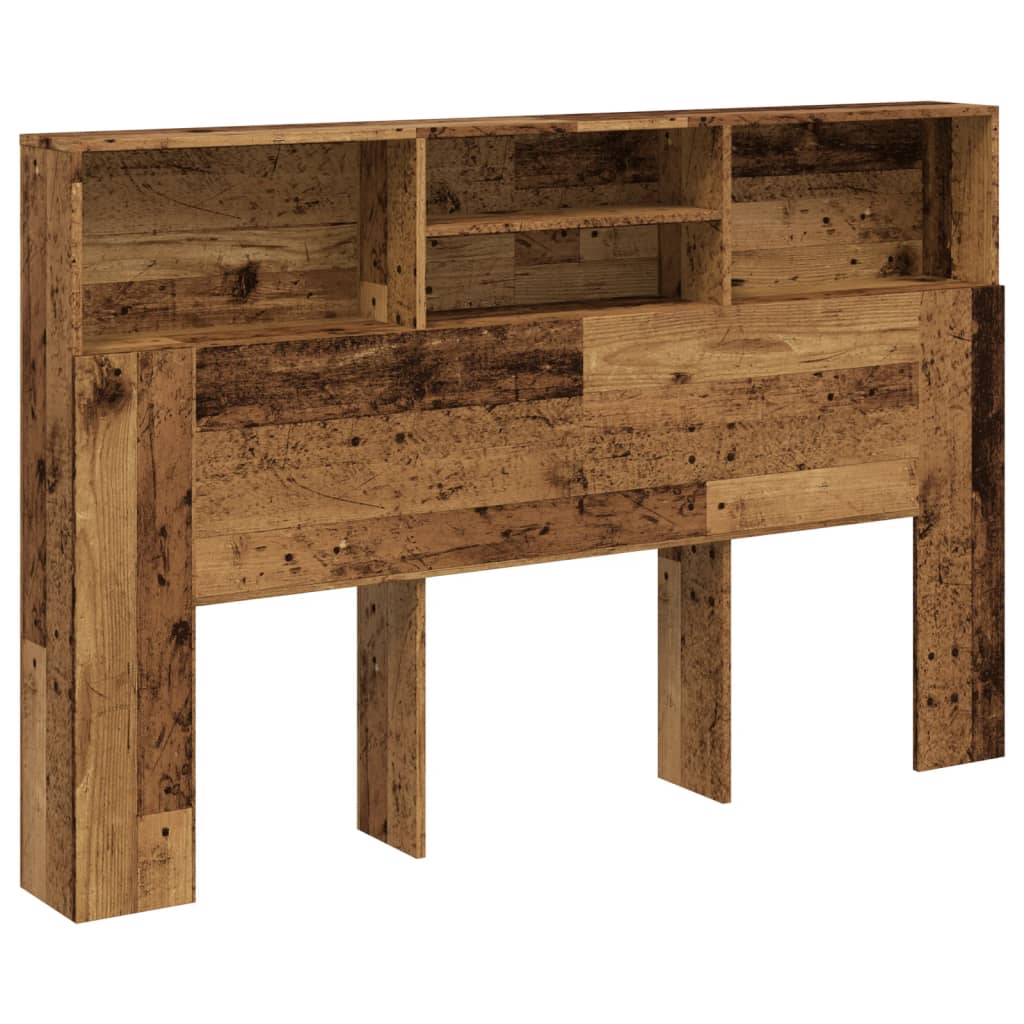 Rustic Headboard Cabinet - 160x19x103.5 cm, Engineered Old Wood
