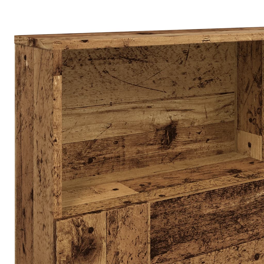 Rustic Headboard Cabinet - 160x19x103.5 cm, Engineered Old Wood