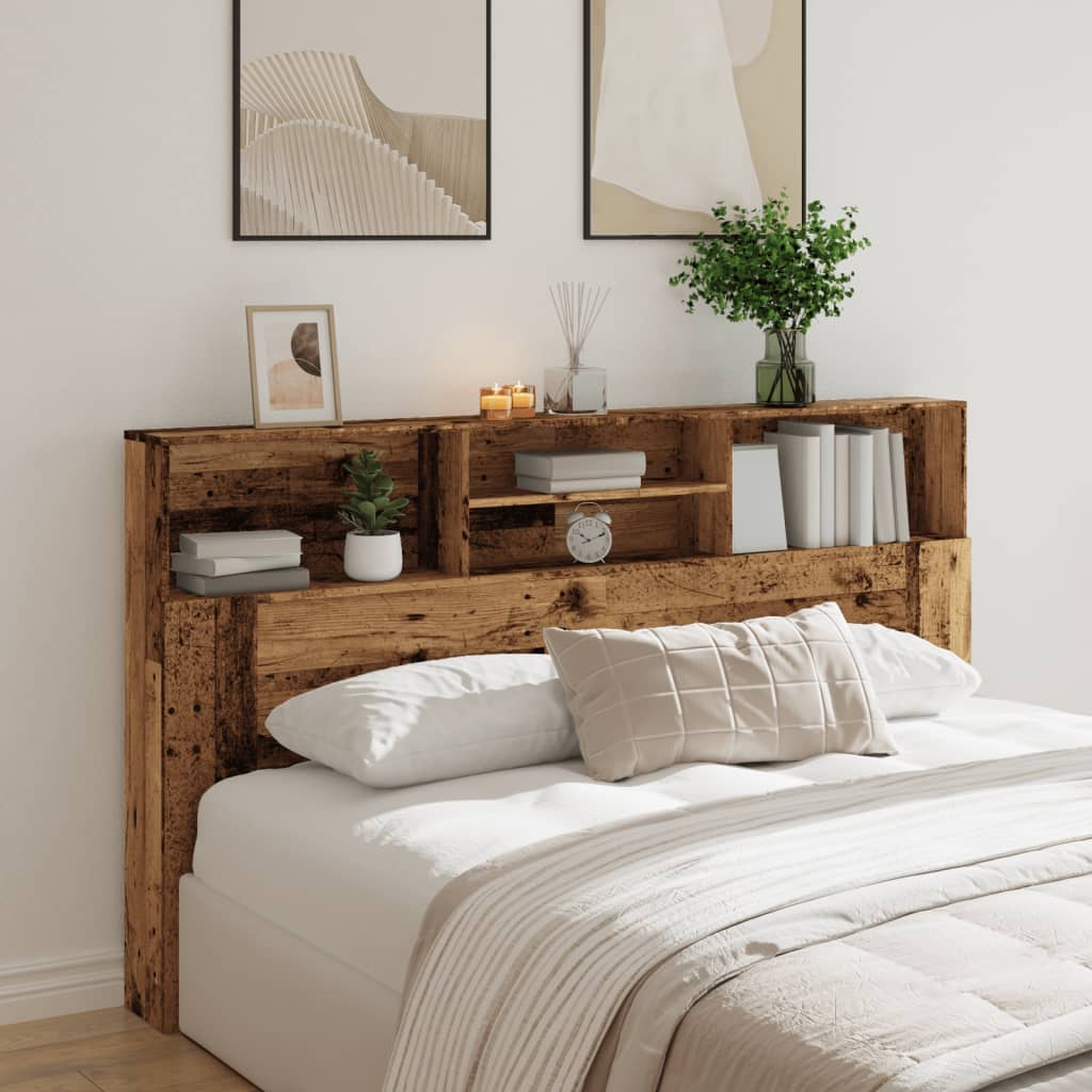 Vintage Wood Headboard Cabinet 180x19x103.5 cm - Engineered Wood