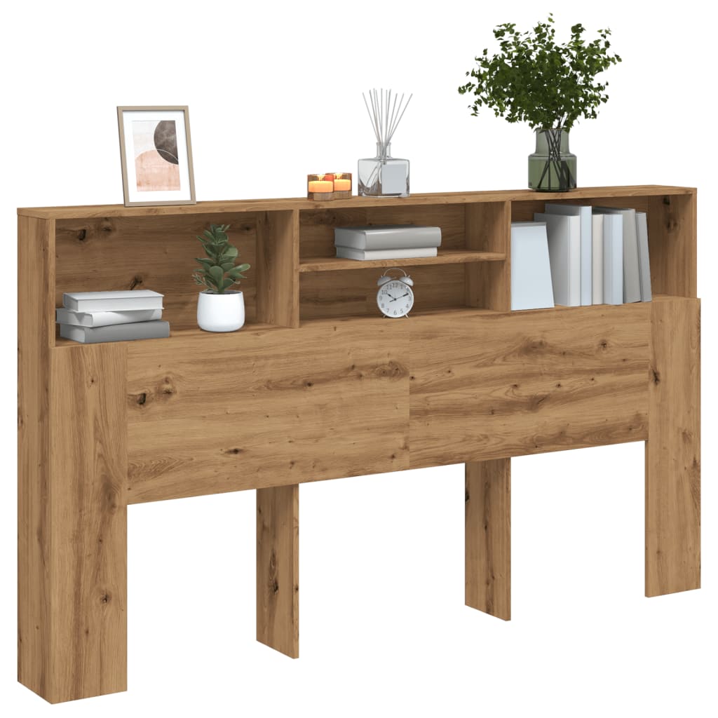 Artisan Oak Headboard Cabinet, 180x19x103.5 cm, Engineered Wood