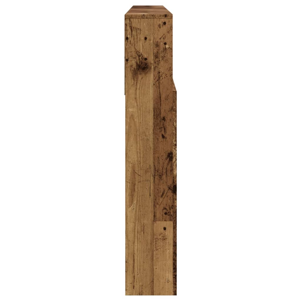 Rustic Headboard Cabinet, 200x19x103.5 cm, Reclaimed Wood Finish