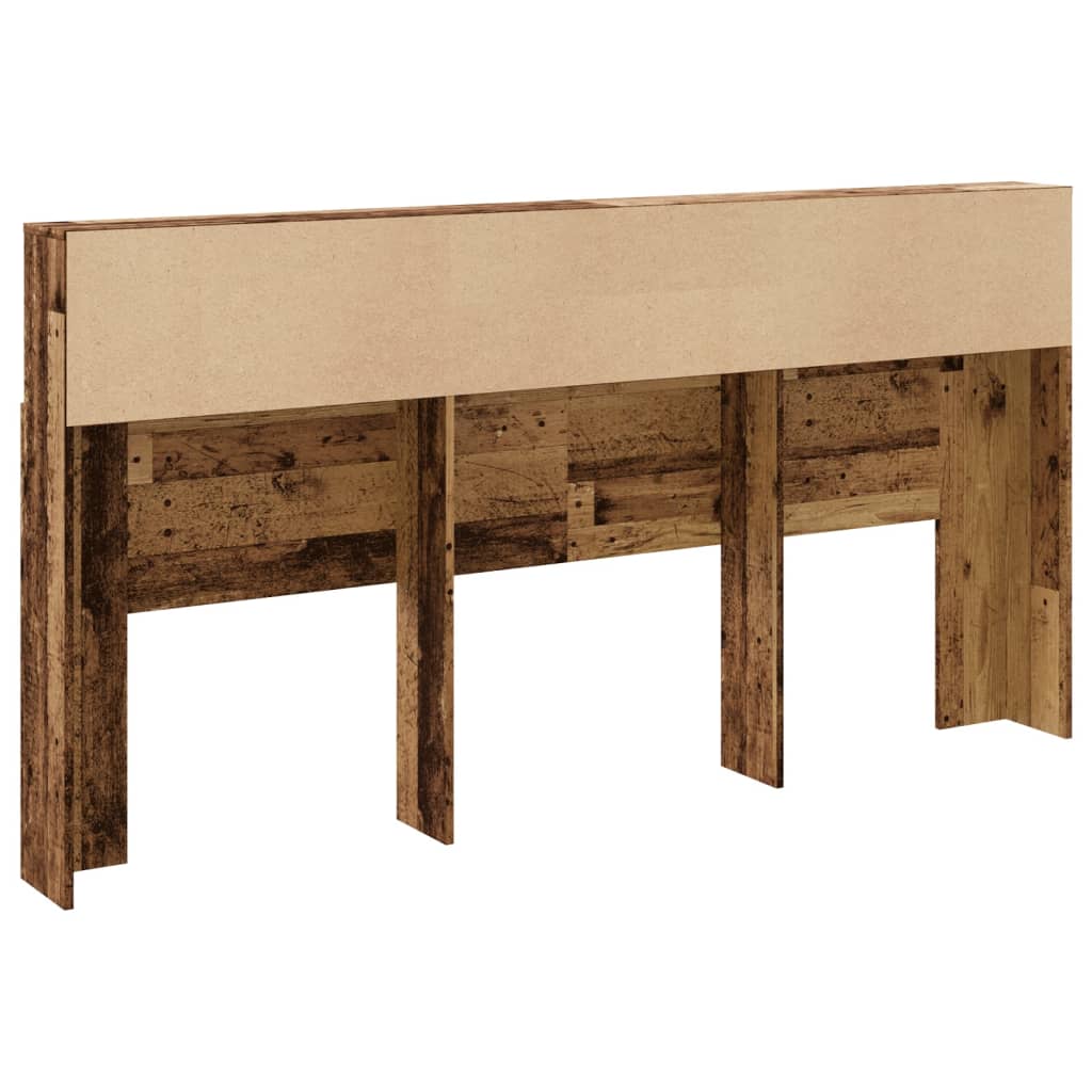 Rustic Headboard Cabinet, 200x19x103.5 cm, Reclaimed Wood Finish