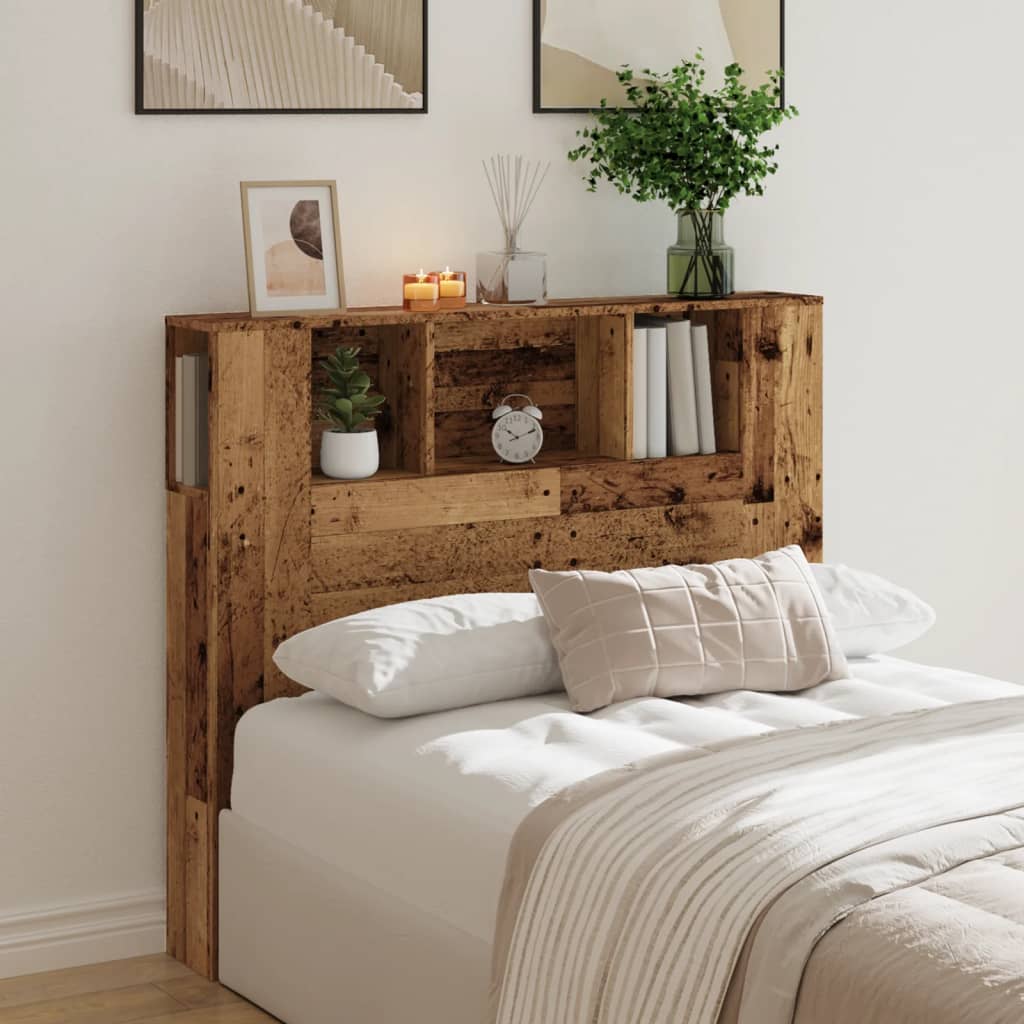 Rustic Headboard Cabinet - 120x19x104.5 cm, Engineered Wood