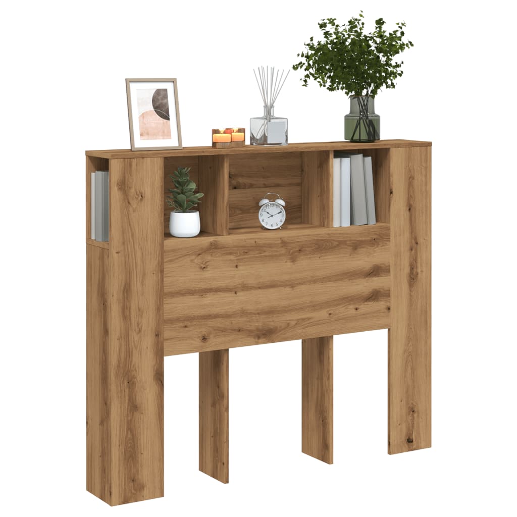 Stylish Artisan Oak Headboard Cabinet 120x19x104.5 cm - Engineered Wood