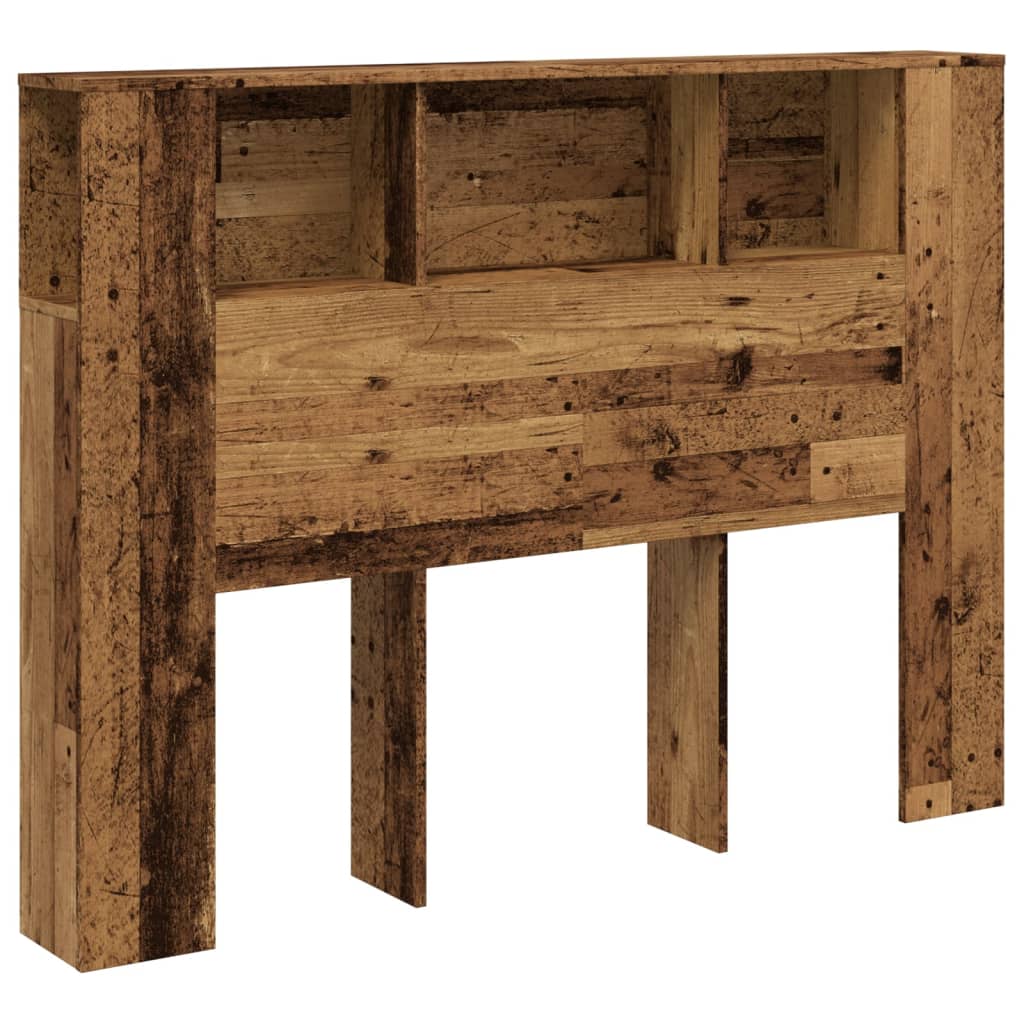 Vintage-Style Headboard Cabinet, 140x18.5x102.5 cm, Reclaimed Wood