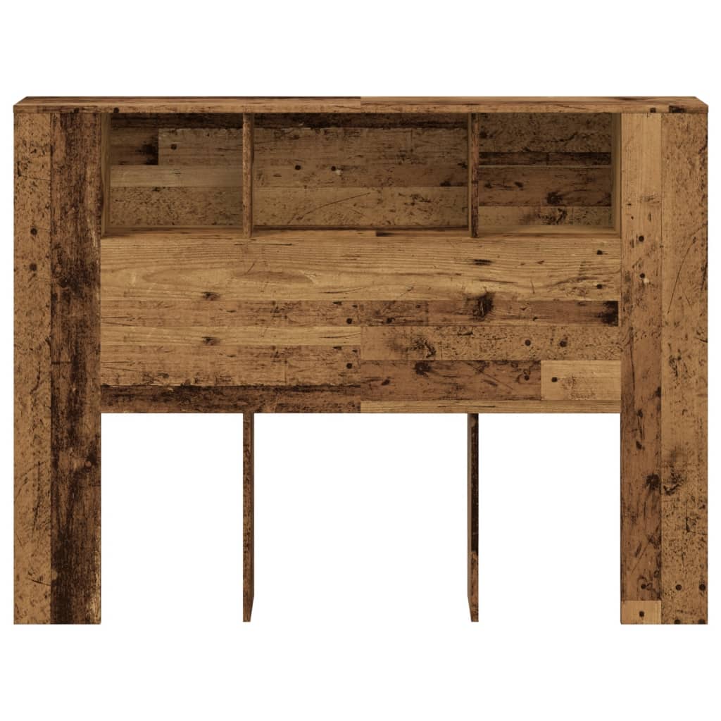 Vintage-Style Headboard Cabinet, 140x18.5x102.5 cm, Reclaimed Wood