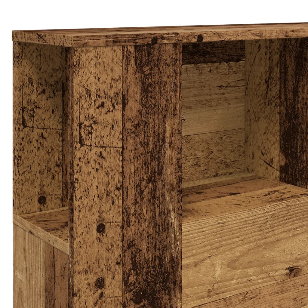 Vintage-Style Headboard Cabinet, 140x18.5x102.5 cm, Reclaimed Wood