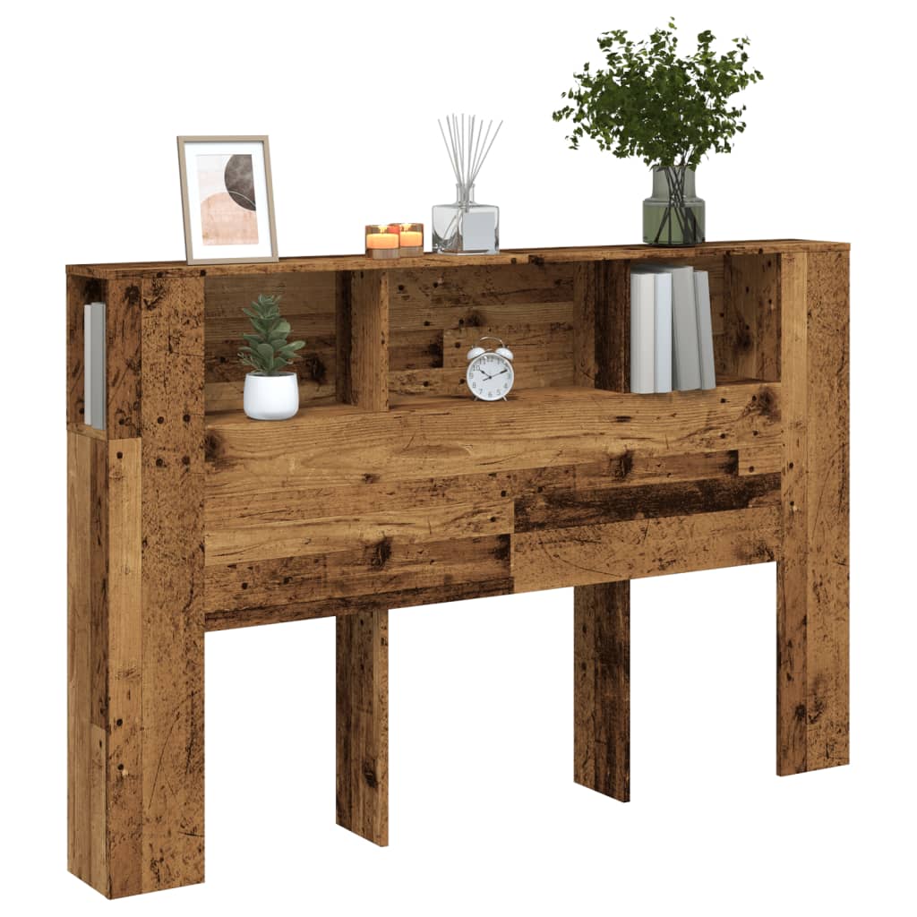 Rustic Engineered Wood Headboard Cabinet - 160x18.5x103.5 cm