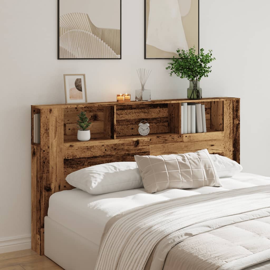 Vintage Wood Headboard Cabinet - 180x18.5x102.5 cm Engineered Wood