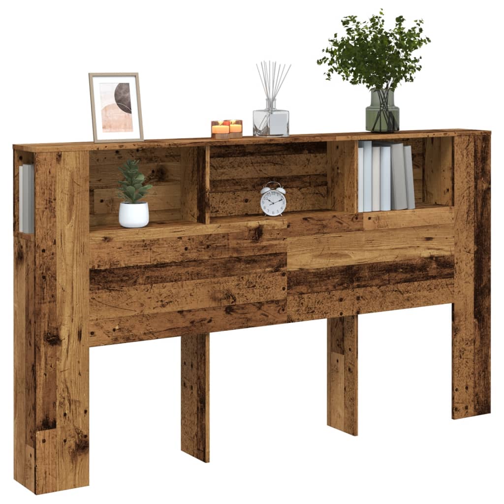Vintage Wood Headboard Cabinet - 180x18.5x102.5 cm Engineered Wood