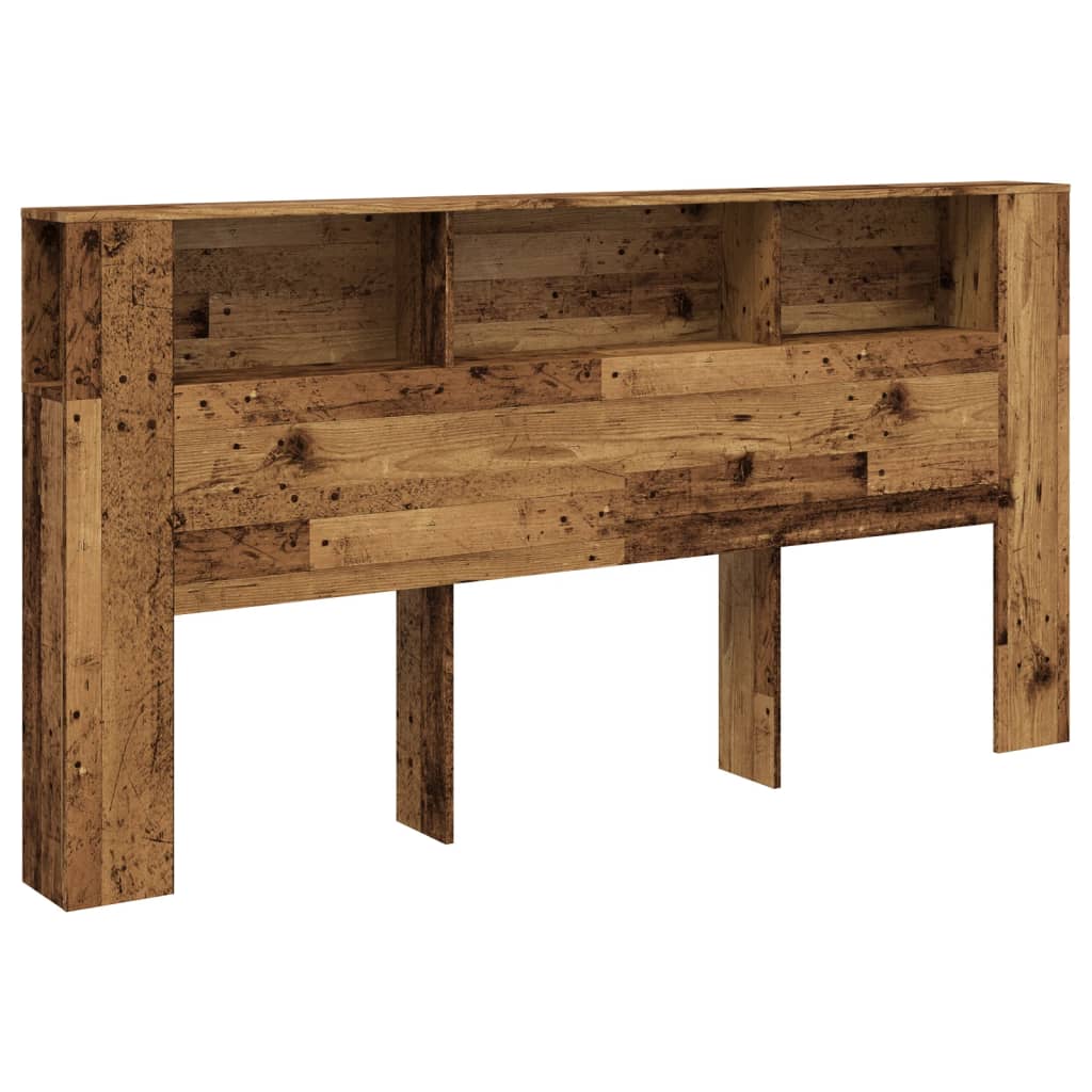 Rustic Engineered Wood Headboard Cabinet, 200x18.5x102.5 cm