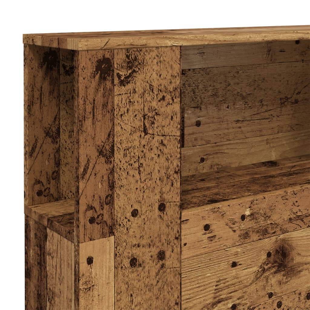 Rustic Engineered Wood Headboard Cabinet, 200x18.5x102.5 cm