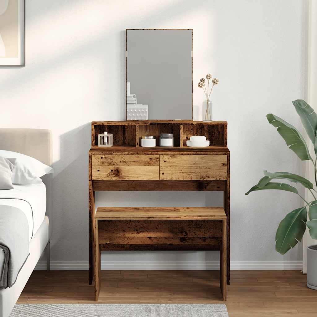 Vintage Dressing Stool - Engineered Wood, 70x35x45 cm