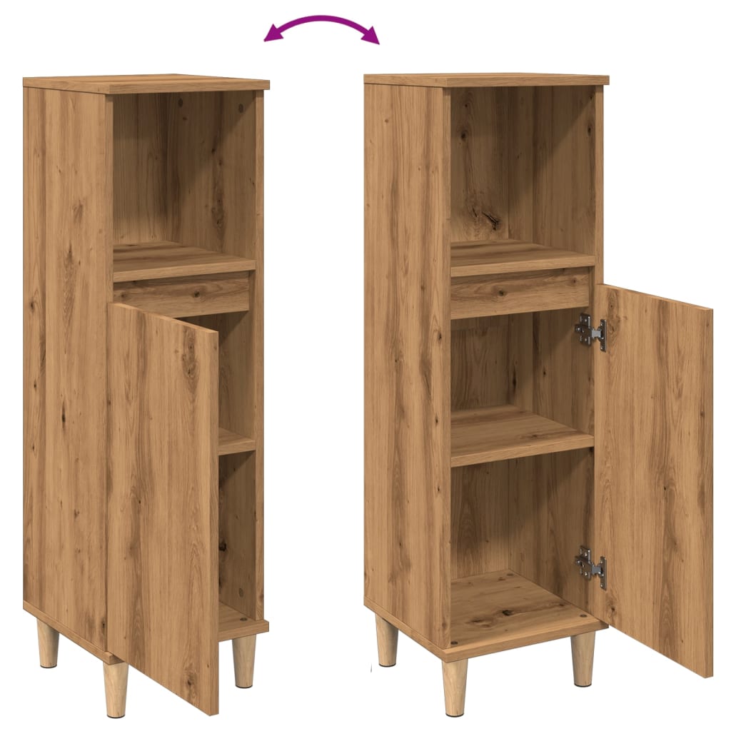 Artisan Oak Bathroom Cabinet 30x30x100 cm - Engineered Wood