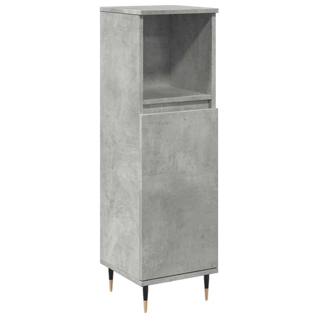 Concrete Grey Bathroom Cabinet 30x30x100 cm - Engineered Wood