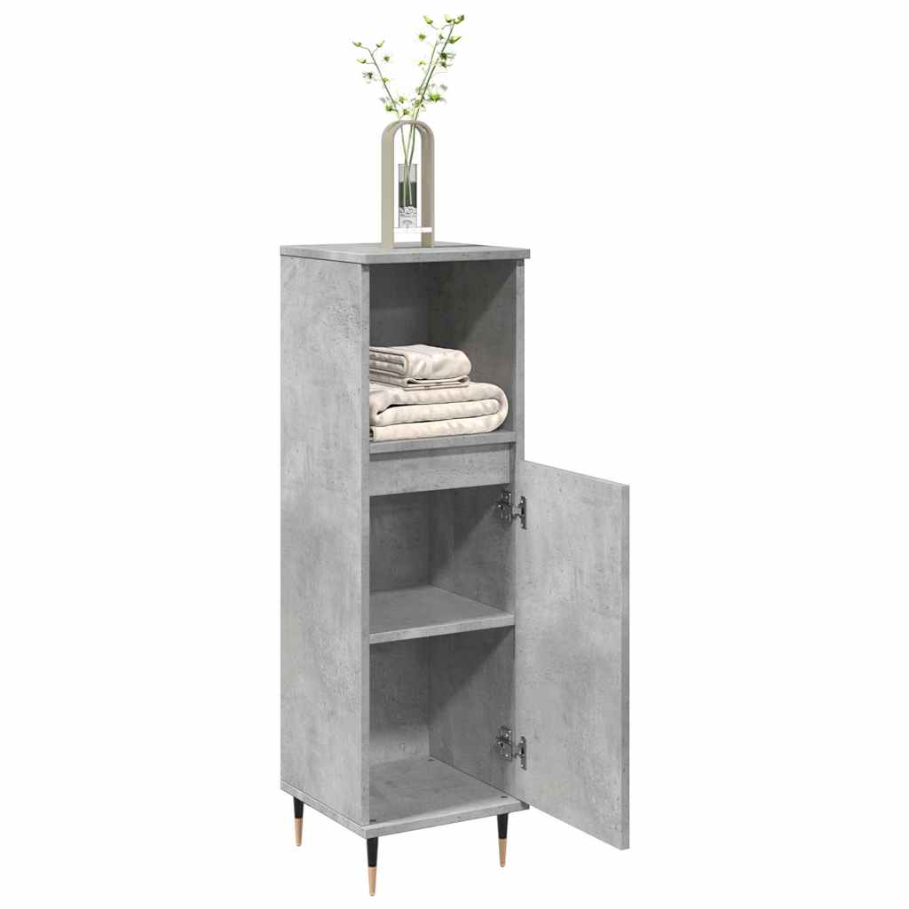 Concrete Grey Bathroom Cabinet 30x30x100 cm - Engineered Wood
