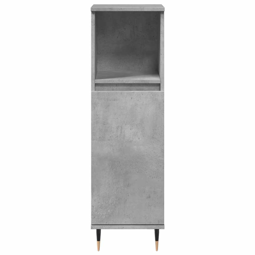 Concrete Grey Bathroom Cabinet 30x30x100 cm - Engineered Wood