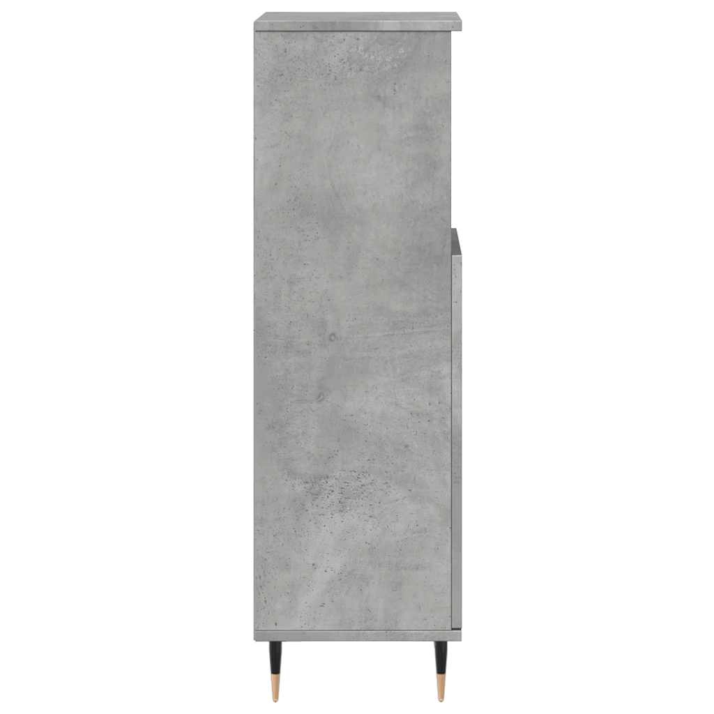 Concrete Grey Bathroom Cabinet 30x30x100 cm - Engineered Wood