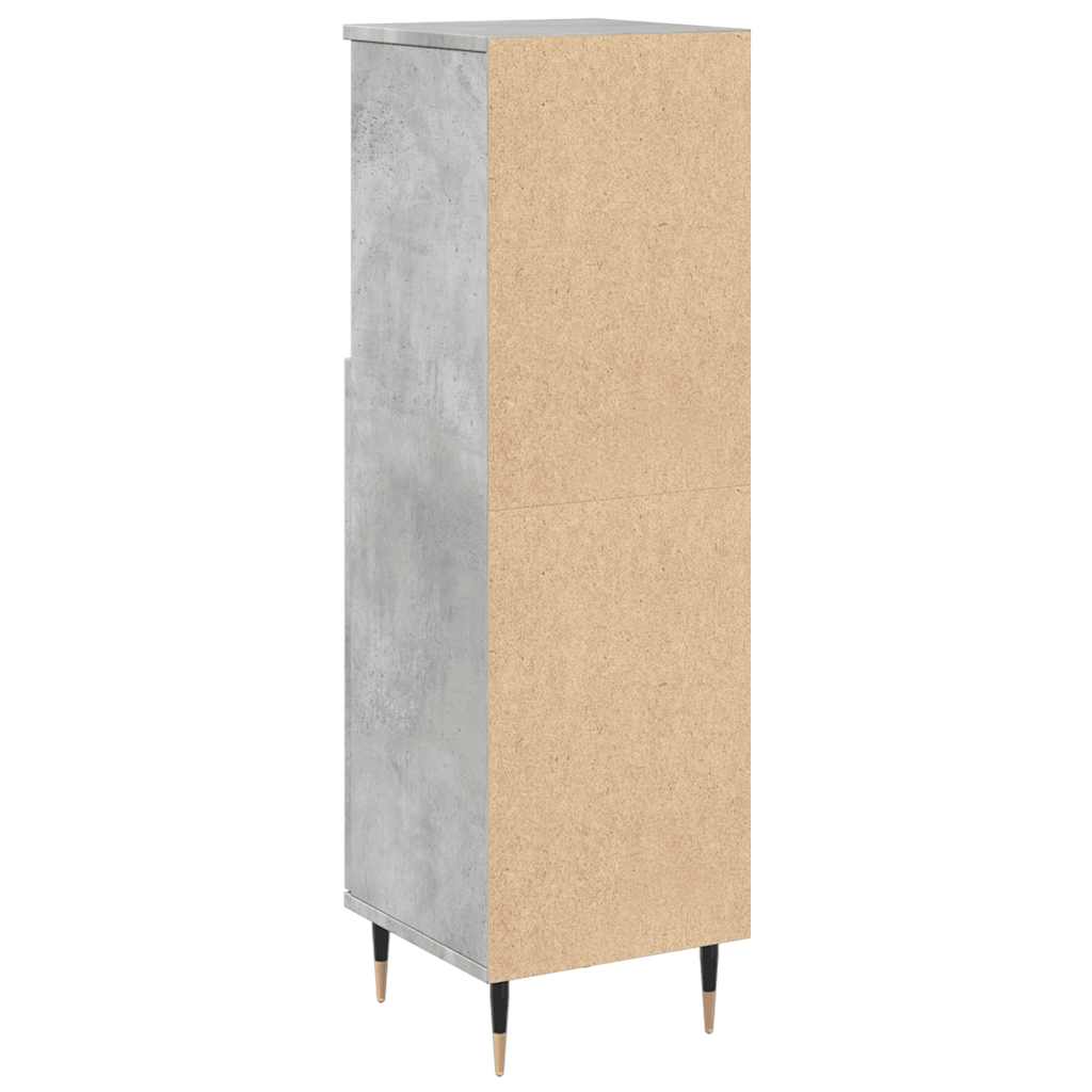 Concrete Grey Bathroom Cabinet 30x30x100 cm - Engineered Wood