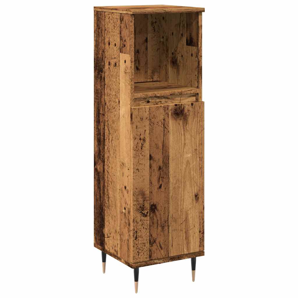 Rustic Bathroom Cabinet, 30x30x100 cm, Engineered Wood Finish