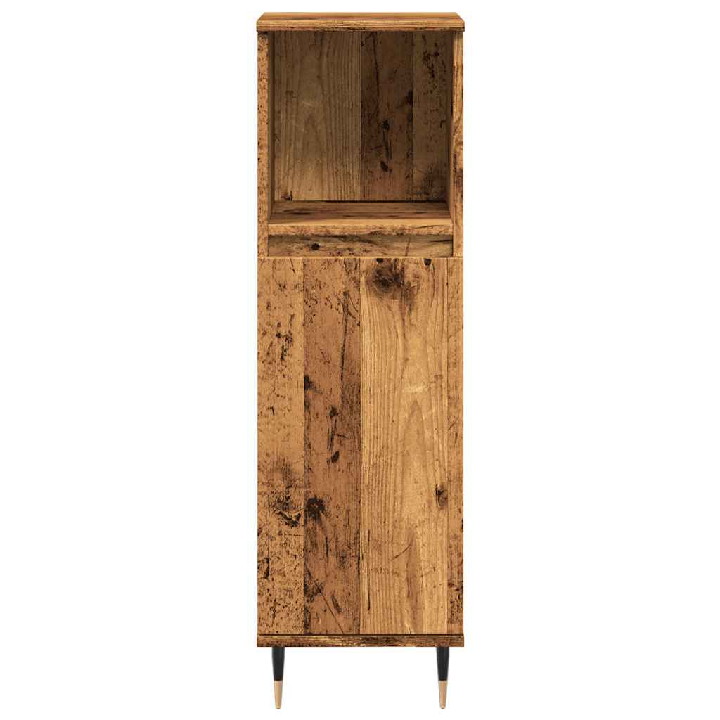 Rustic Bathroom Cabinet, 30x30x100 cm, Engineered Wood Finish