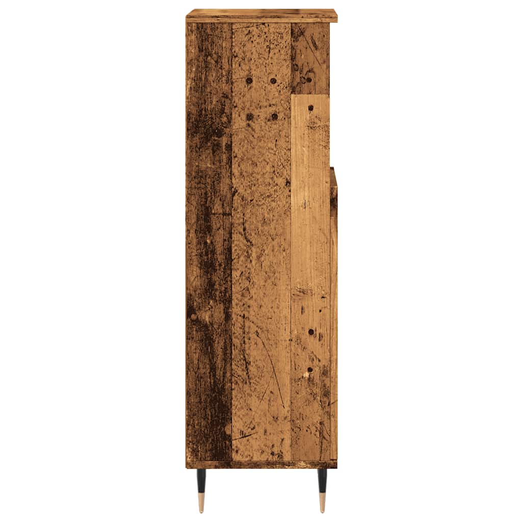 Rustic Bathroom Cabinet, 30x30x100 cm, Engineered Wood Finish