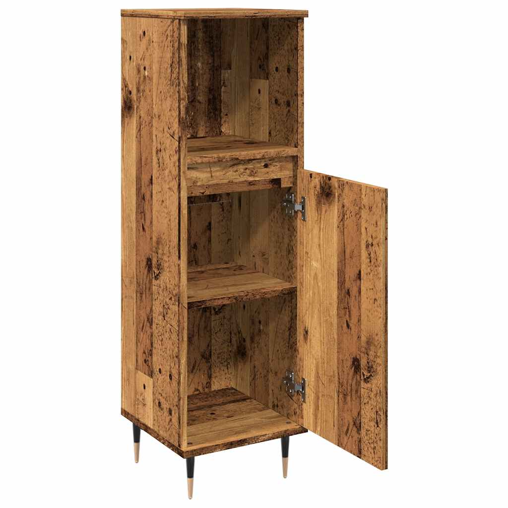 Rustic Bathroom Cabinet, 30x30x100 cm, Engineered Wood Finish