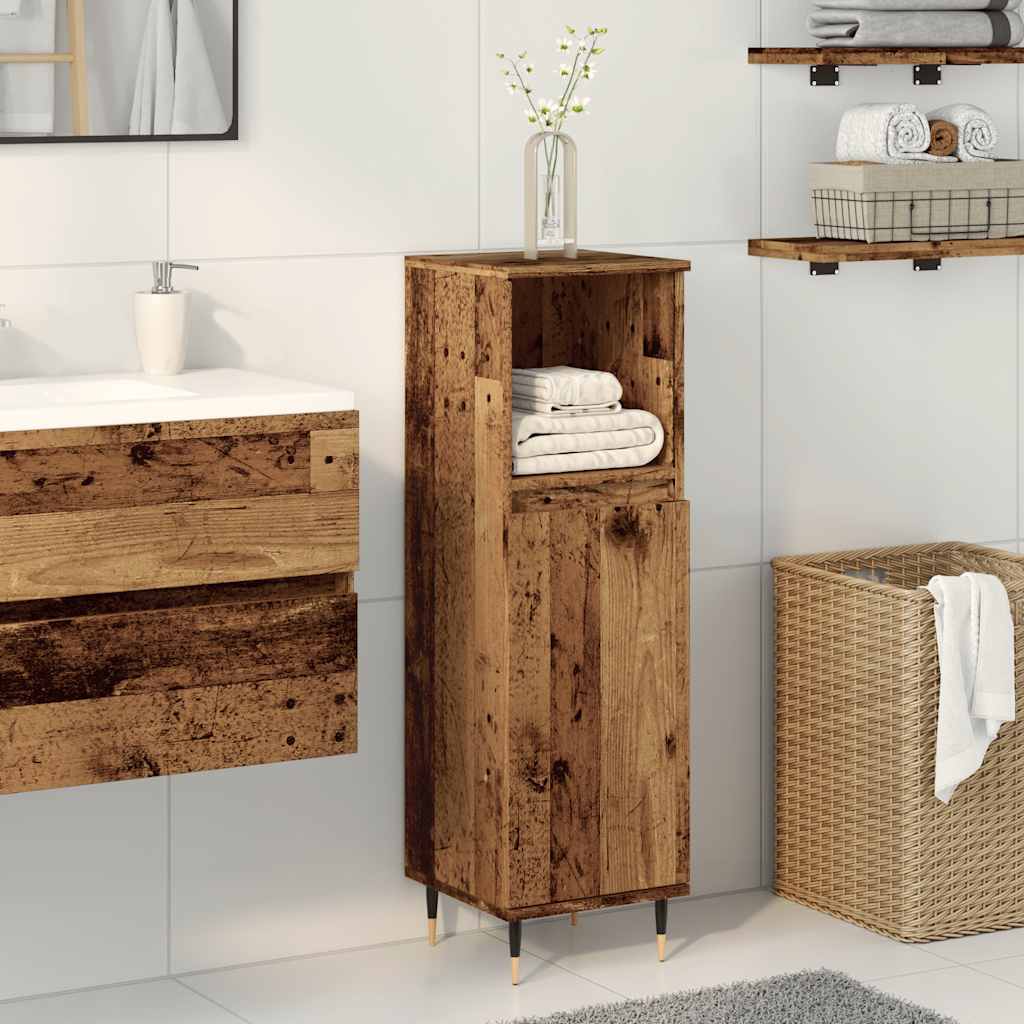 Rustic Bathroom Cabinet, 30x30x100 cm, Engineered Wood Finish