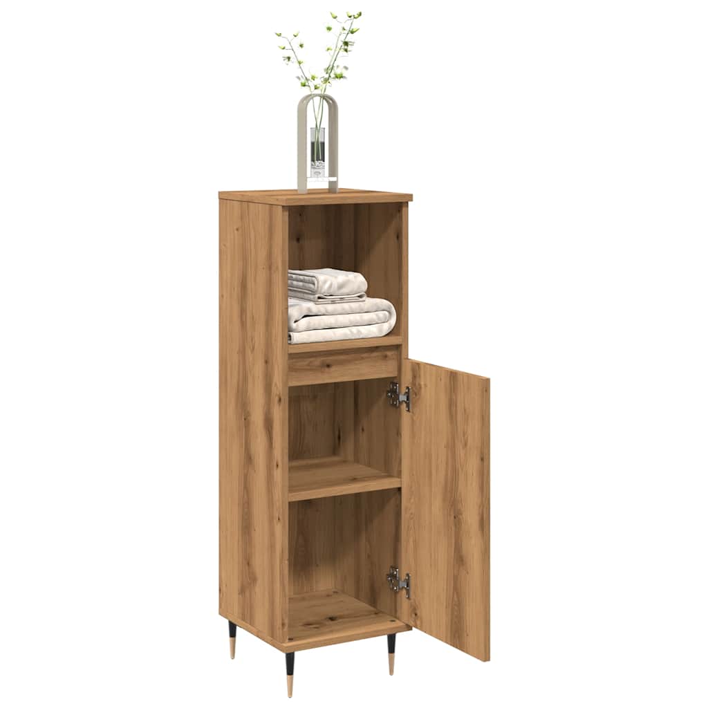 Artisan Oak Bathroom Cabinet 30x30x100 cm Engineered Wood