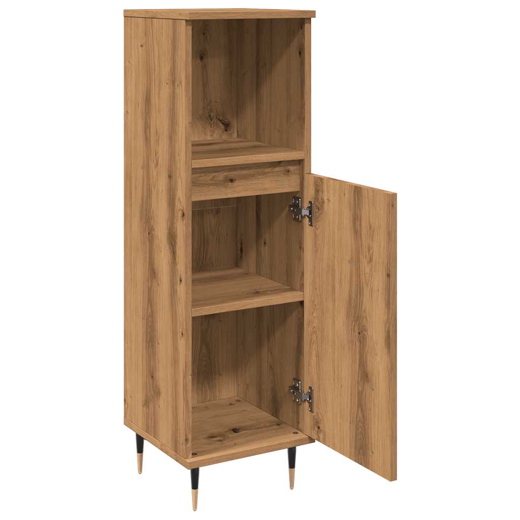 Artisan Oak Bathroom Cabinet 30x30x100 cm Engineered Wood