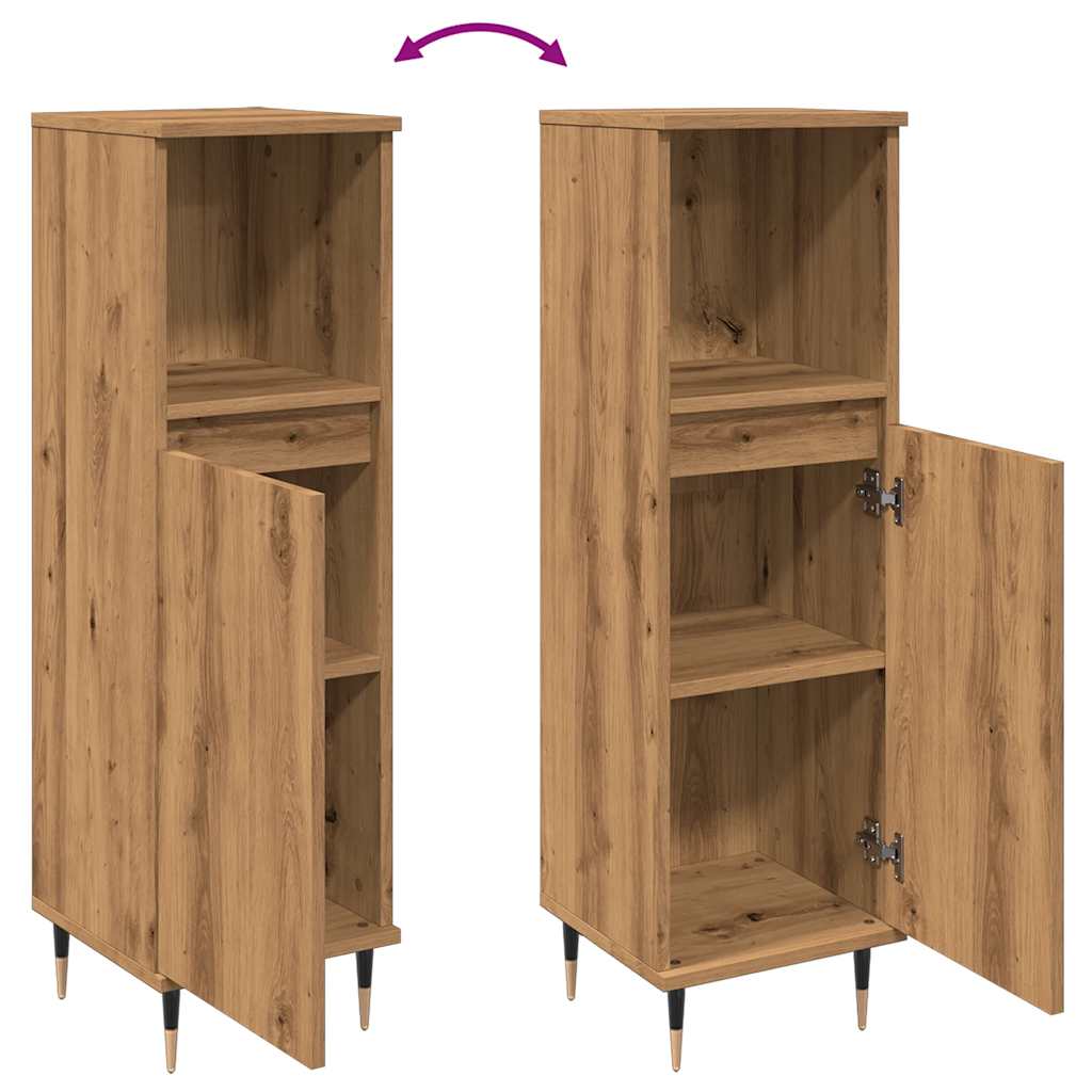 Artisan Oak Bathroom Cabinet 30x30x100 cm Engineered Wood