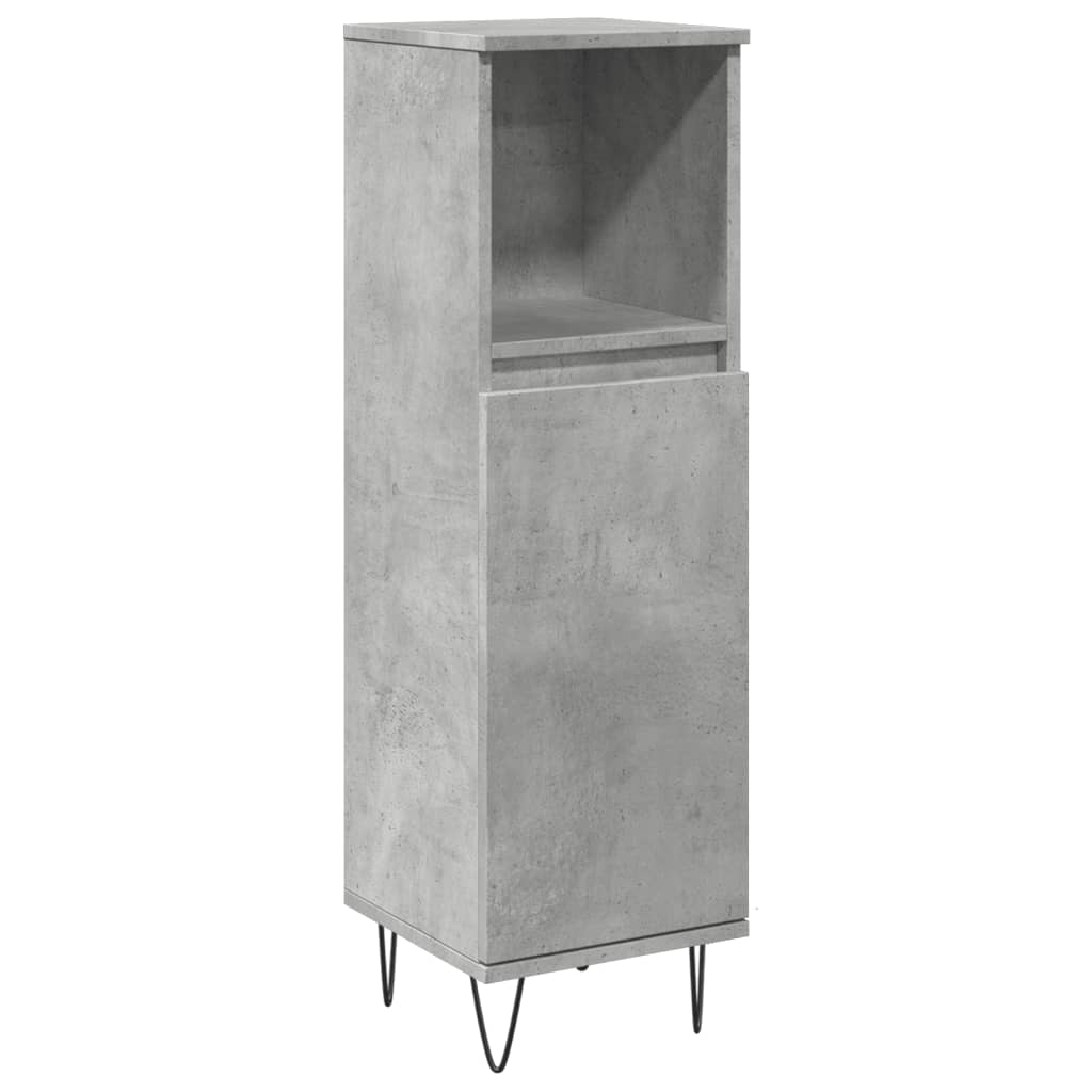 Concrete Grey Bathroom Cabinet 30x30x100 cm - Engineered Wood