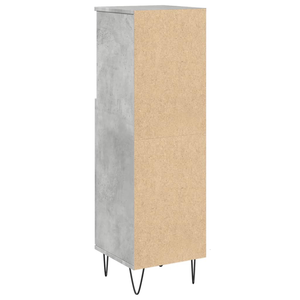 Concrete Grey Bathroom Cabinet 30x30x100 cm - Engineered Wood