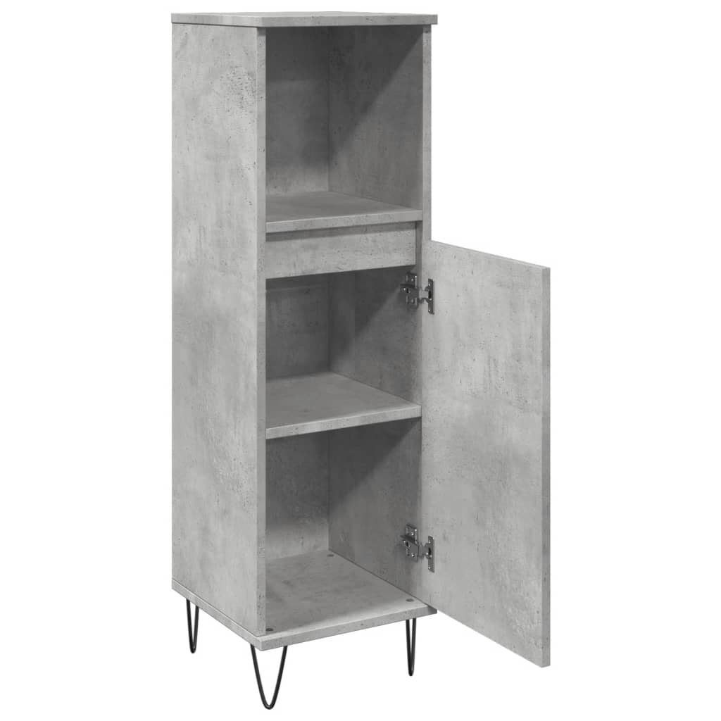 Concrete Grey Bathroom Cabinet 30x30x100 cm - Engineered Wood