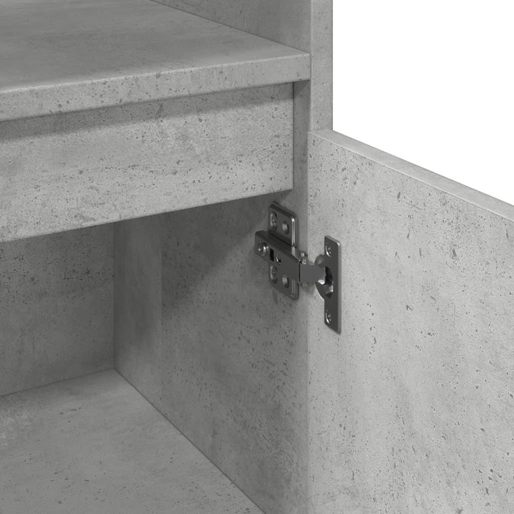 Concrete Grey Bathroom Cabinet 30x30x100 cm - Engineered Wood