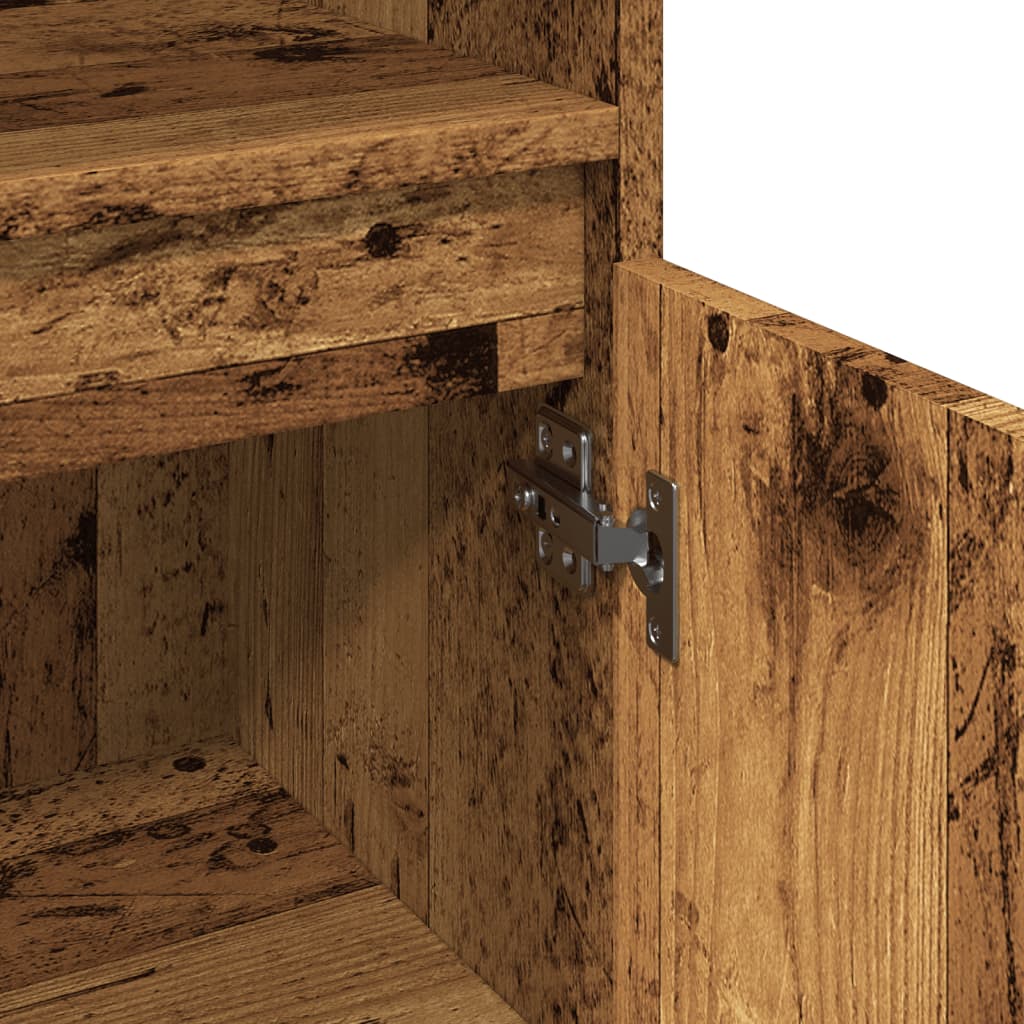 Rustic Bathroom Cabinet, Old Wood Finish, 30x30x100 cm, Engineered Wood