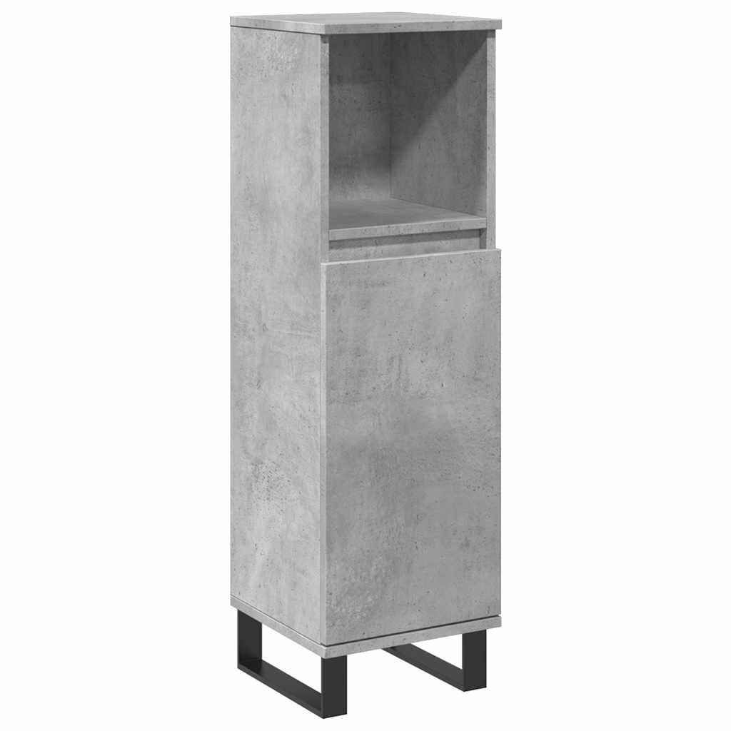 Concrete Grey Bathroom Cabinet, Engineered Wood, 30x30x100 cm
