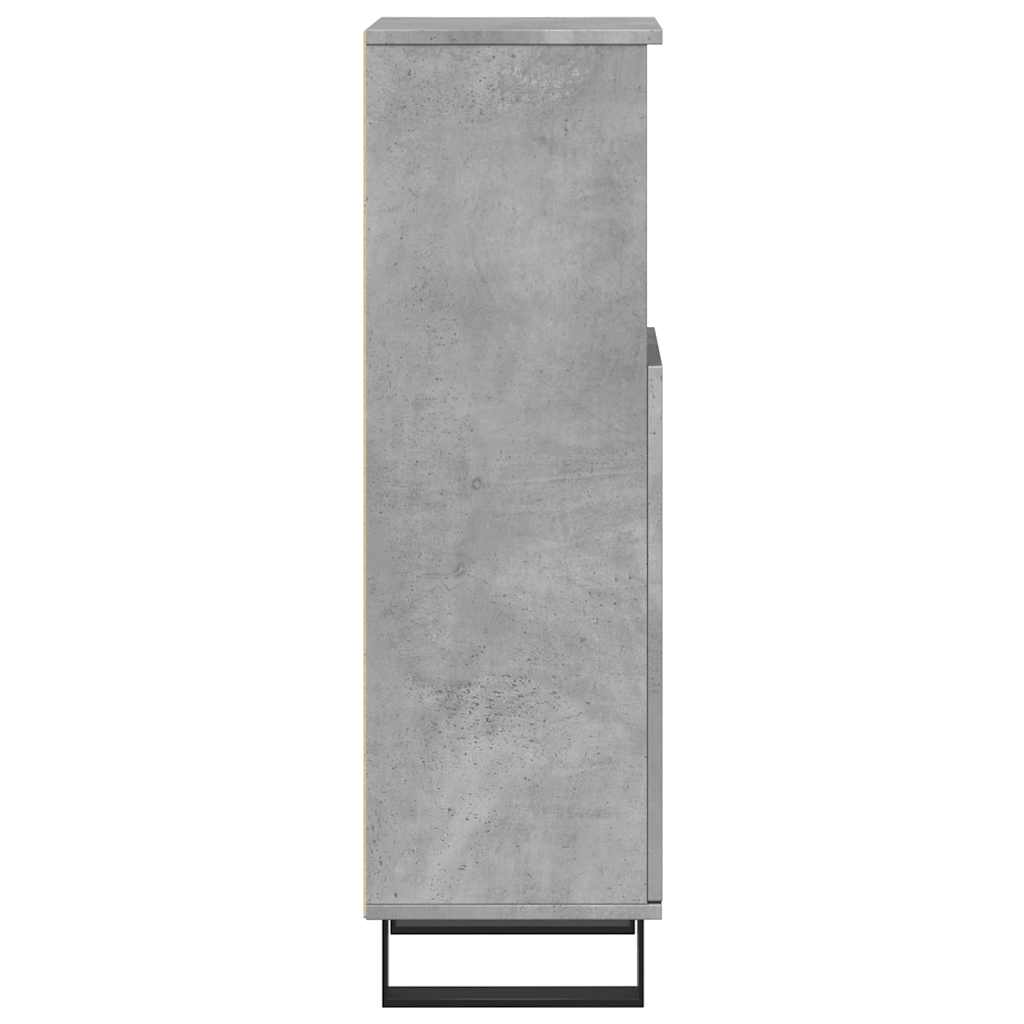 Concrete Grey Bathroom Cabinet, Engineered Wood, 30x30x100 cm
