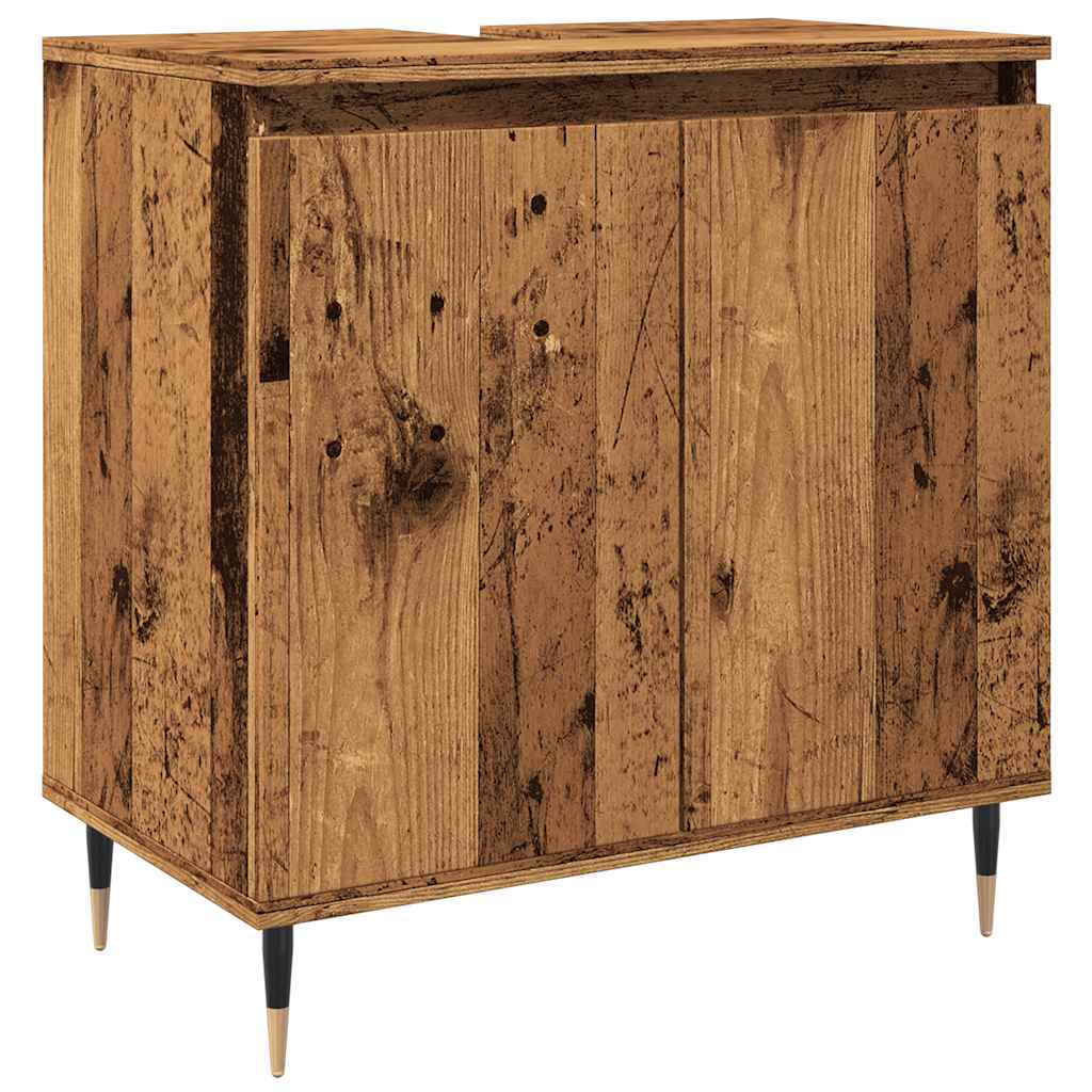 Vintage Engineered Wood Bathroom Cabinet, 58x33x60 cm, Rustic Finish