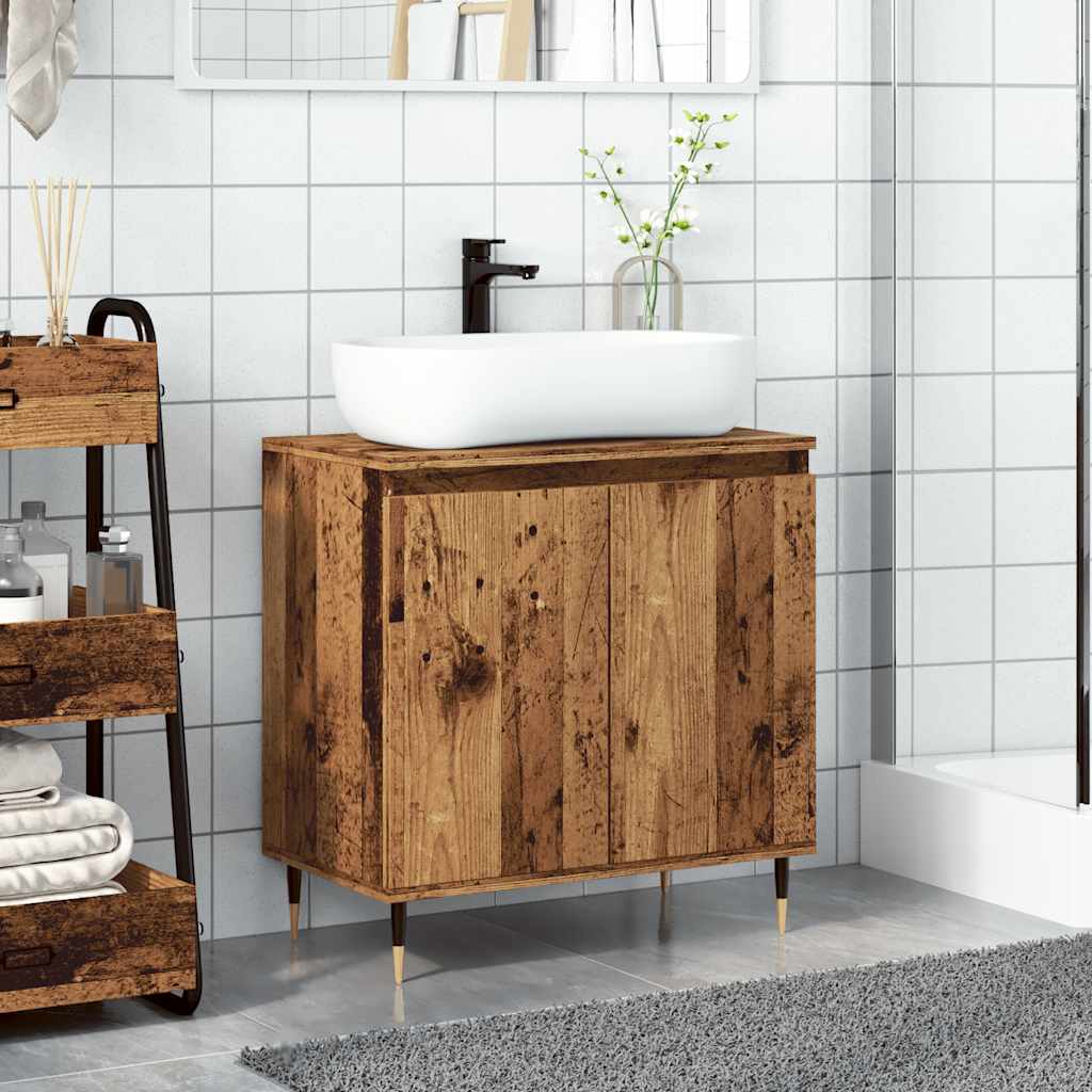 Vintage Engineered Wood Bathroom Cabinet, 58x33x60 cm, Rustic Finish