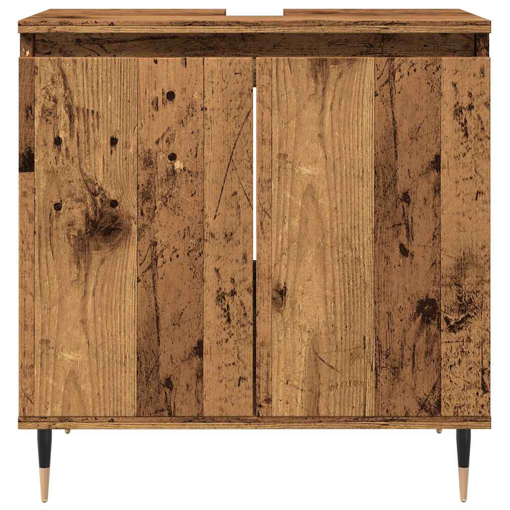 Vintage Engineered Wood Bathroom Cabinet, 58x33x60 cm, Rustic Finish